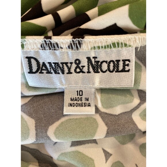 Danny & Nicole Dress size 10 Green Cream Fit & Flare + Stretch Sleeveless FUN - Picture 9 of 12
